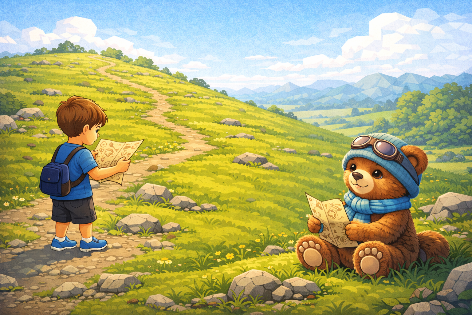 A régi térkép és a domboldal